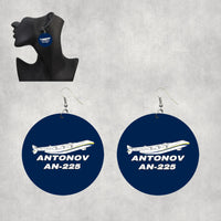 Thumbnail for Antonov AN-225 (27) Designed Wooden Drop Earrings