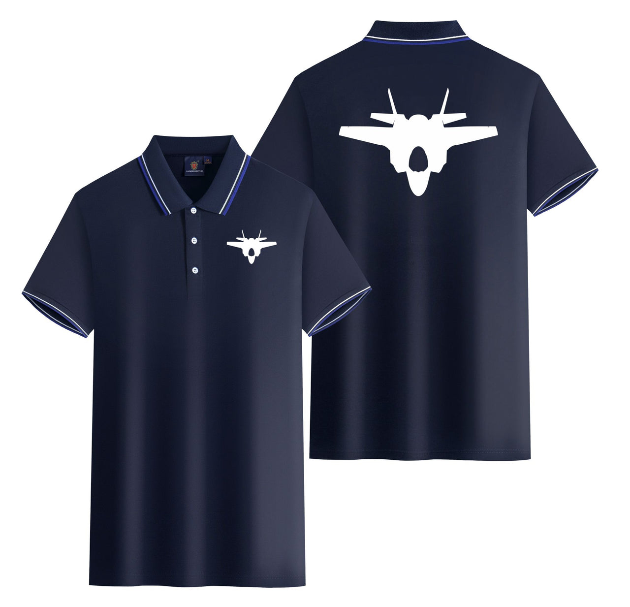 Fighter Jet 35 Silhouette Designed Stylish Polo T-Shirts (Double-Side)