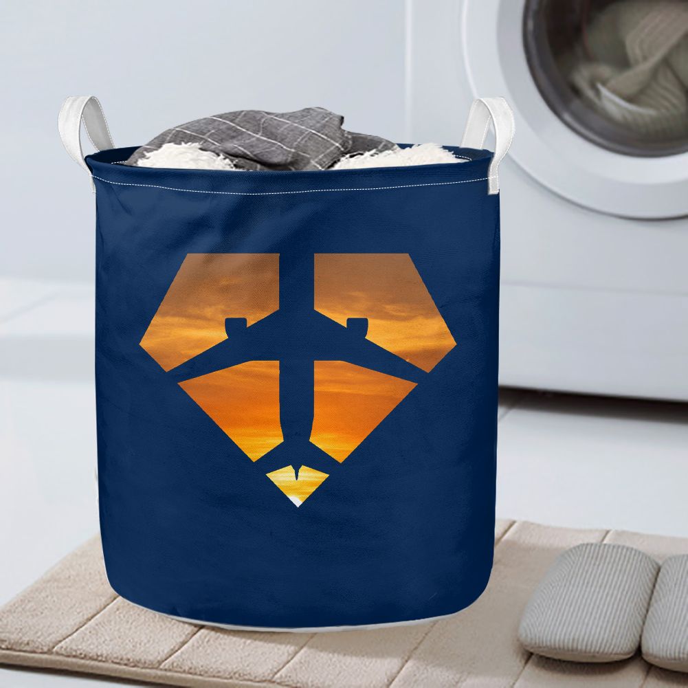 Supermen of The Skies (Sunset) Designed Laundry Baskets