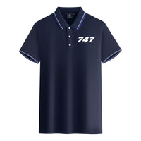 Thumbnail for 747 Flat Text Designed Stylish Polo T-Shirts