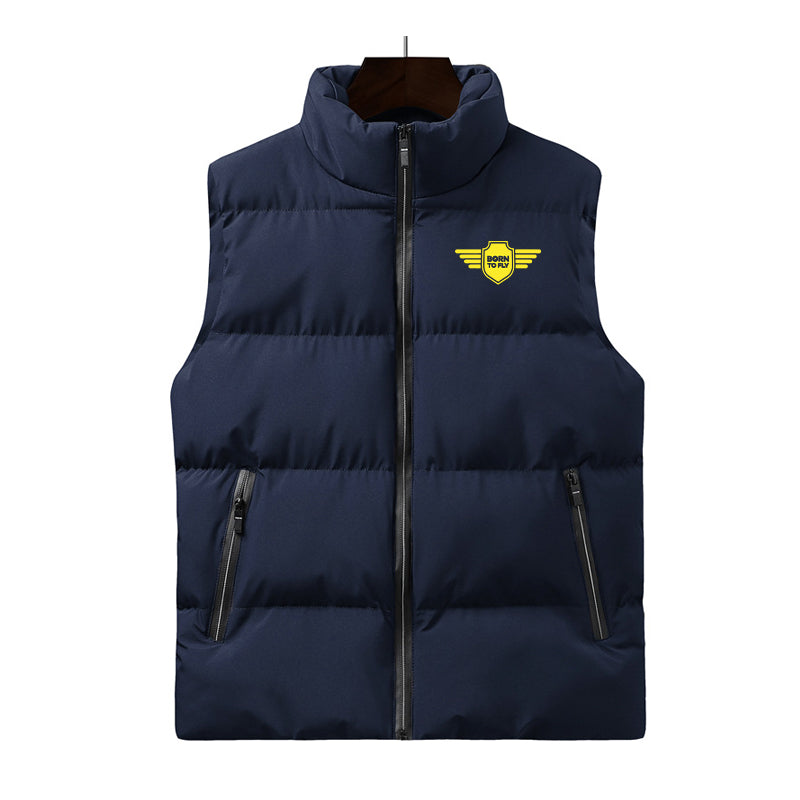 Born To Fly & Badge Designed Puffy Vests