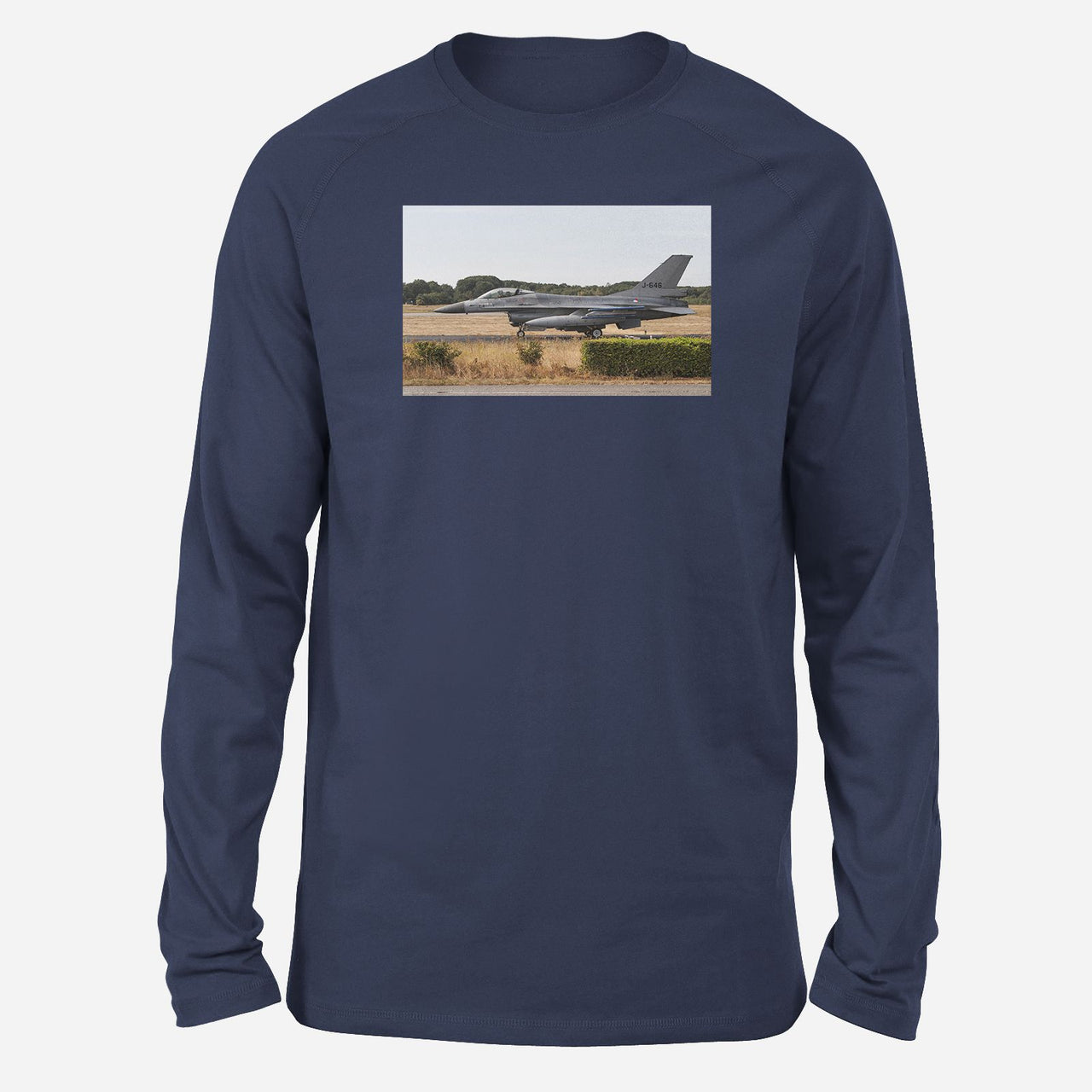 Fighter Jet 16 From Side Designed Long-Sleeve T-Shirts