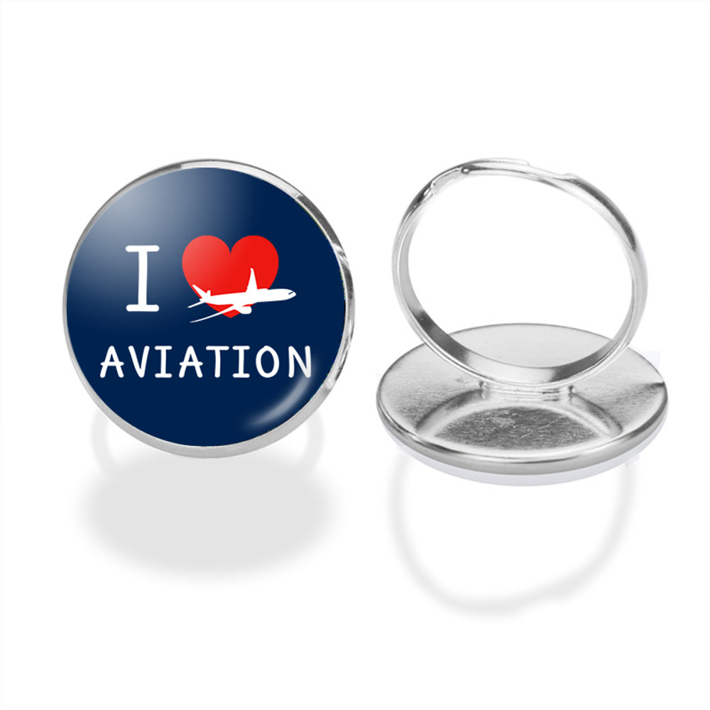 I Love Aviation Designed Rings
