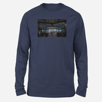 Thumbnail for Airbus A380 Cockpit Designed Long-Sleeve T-Shirts