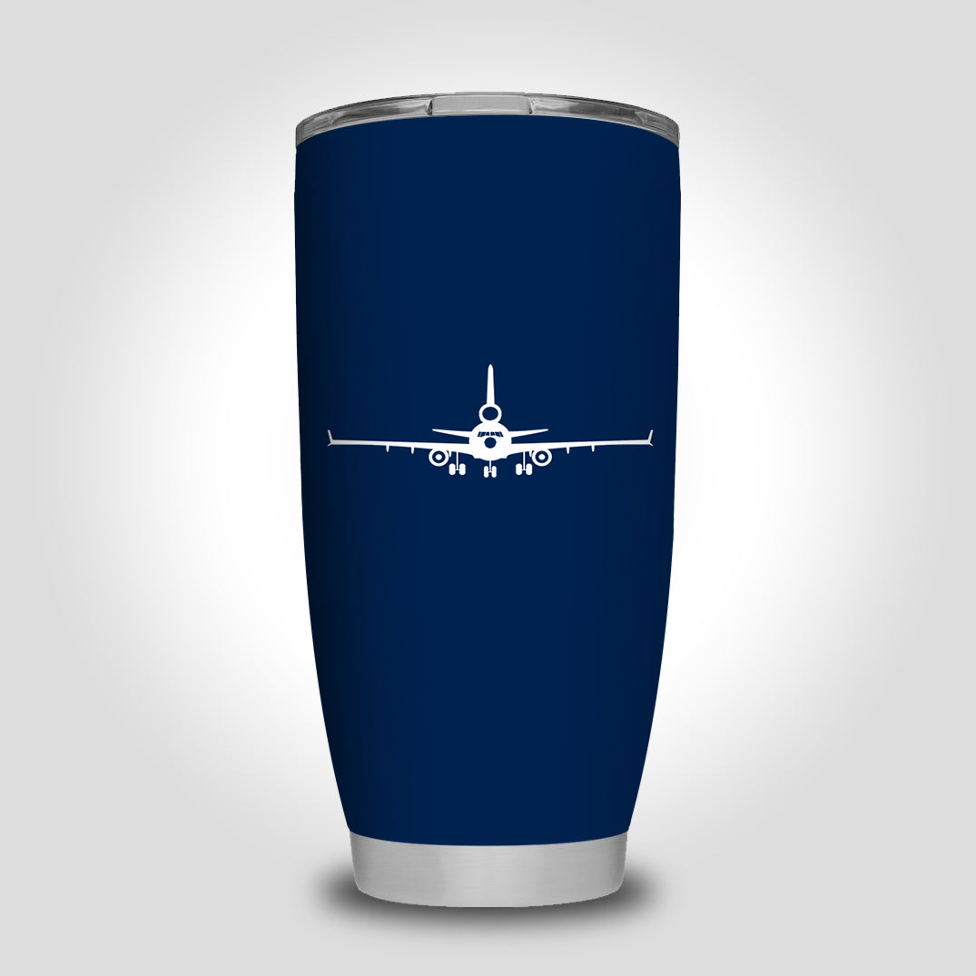 McDonnell Douglas MD-11 Silhouette Plane Designed Tumbler Travel Mugs