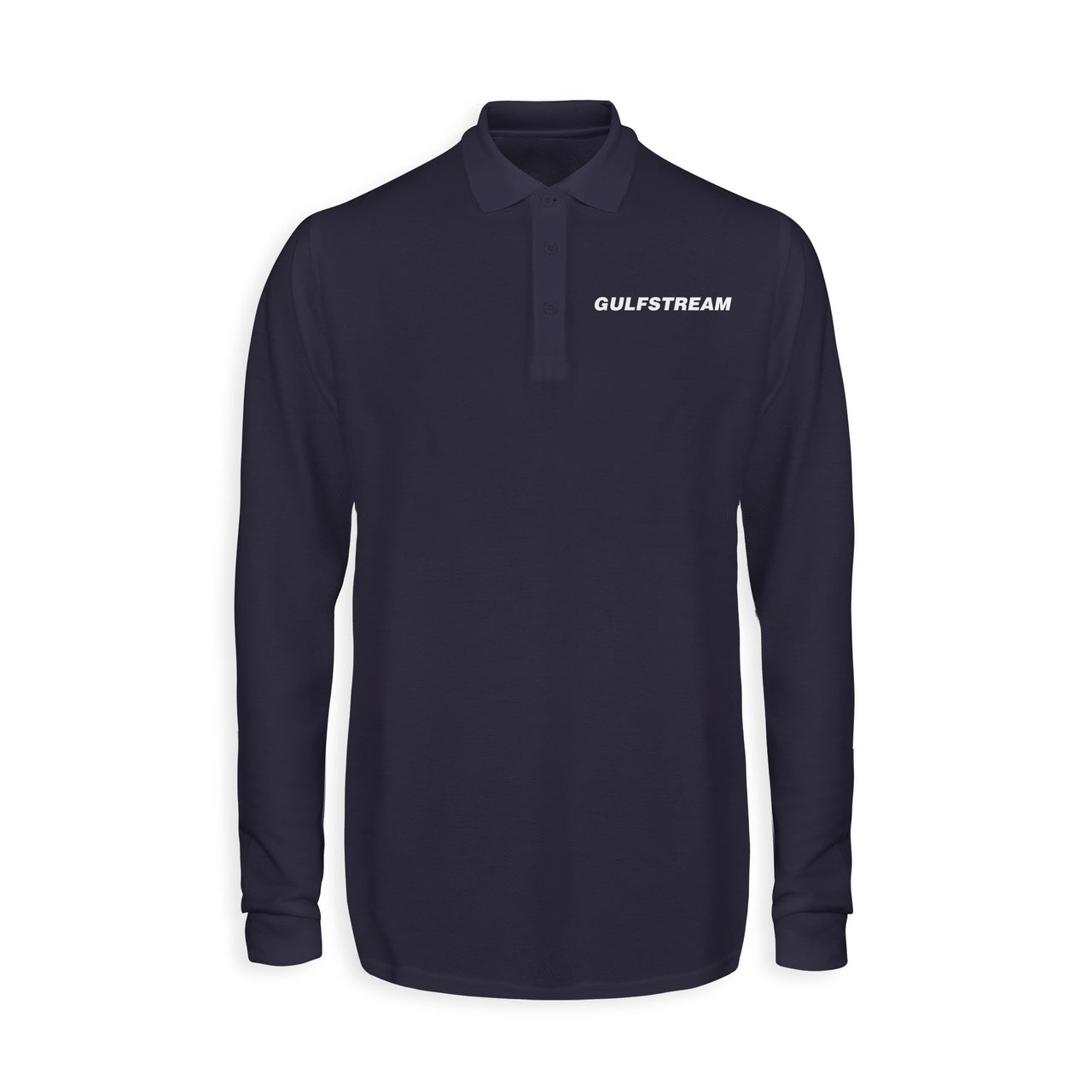 Gulfstream & Text Designed Long Sleeve Polo T-Shirts