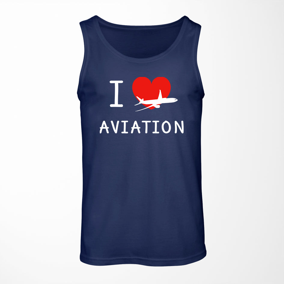 I Love Aviation Designed Tank Tops