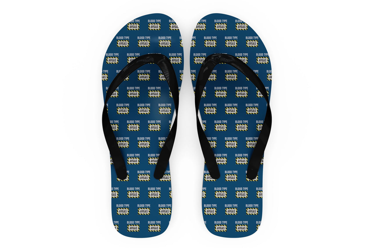 Blood Type AVGAS Designed Slippers (Flip Flops)