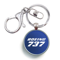 Thumbnail for Boeing 737 & Text Designed Circle Key Chains