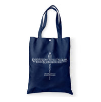 Thumbnail for Propeller Shape Aviation Alphabet Designed Tote Bags