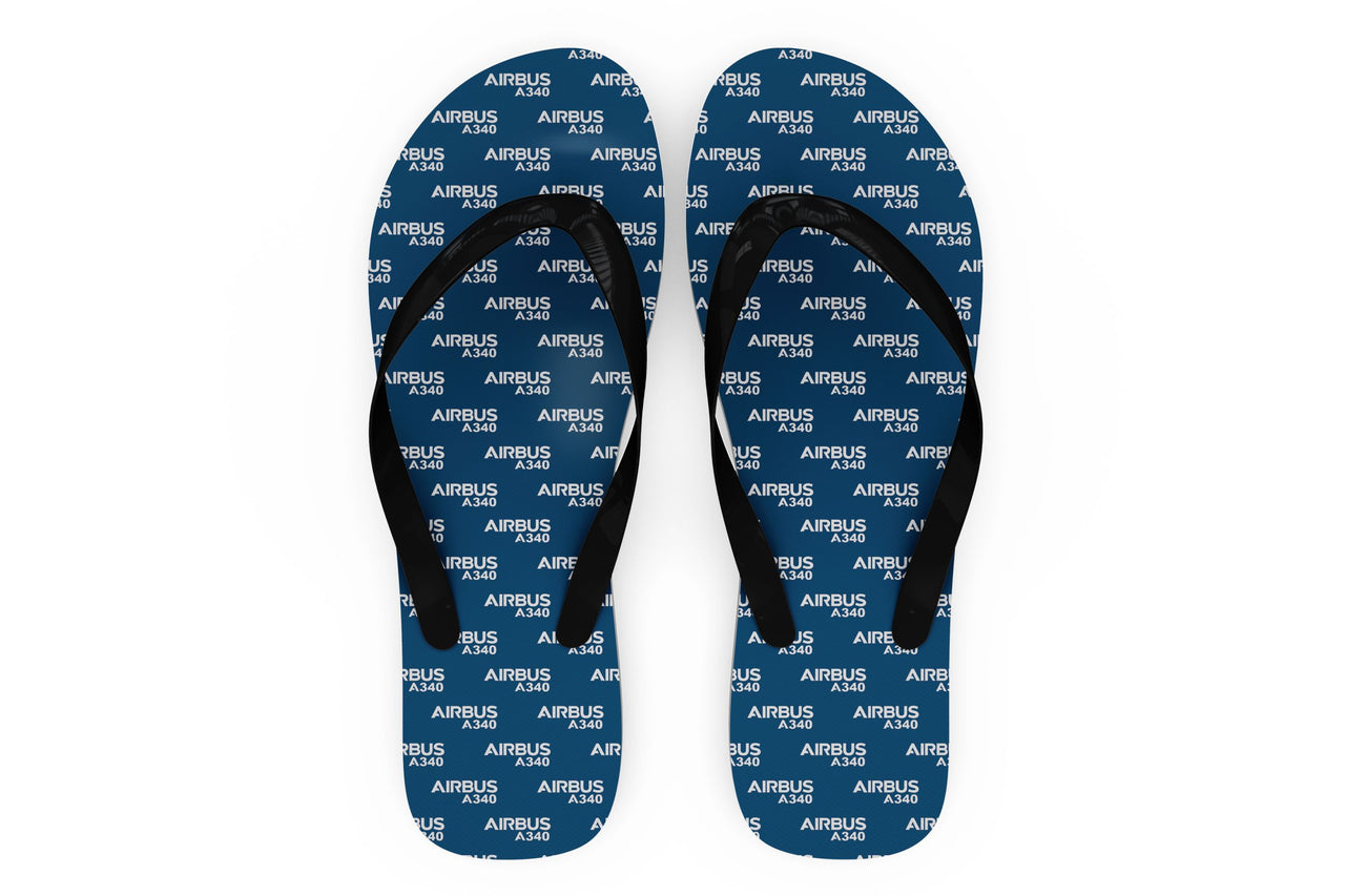 Airbus A340 & Text Designed Slippers (Flip Flops)