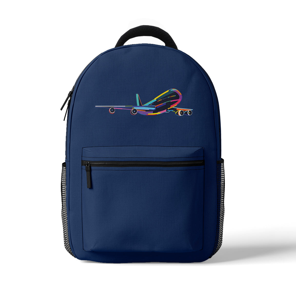 Multicolor Airplane Designed 3D Backpacks