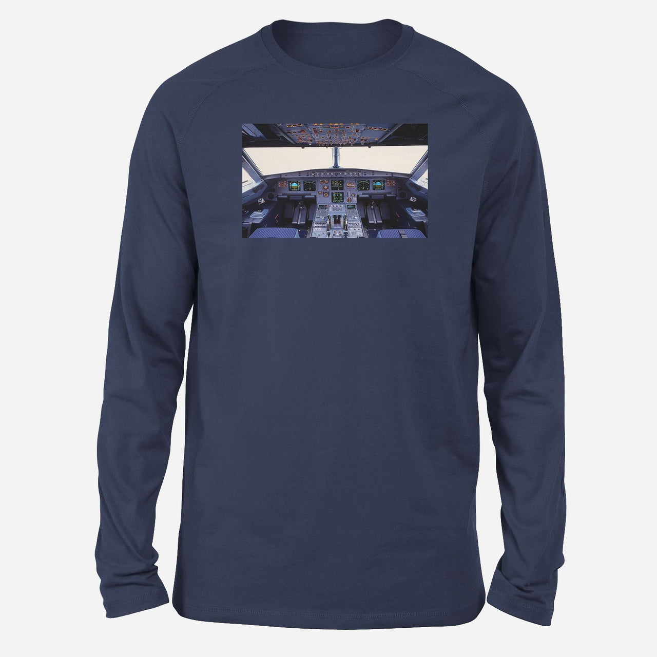 Airbus A320 Cockpit (Wide) Designed Long-Sleeve T-Shirts