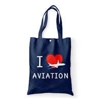 Thumbnail for I Love Aviation Designed Tote Bags