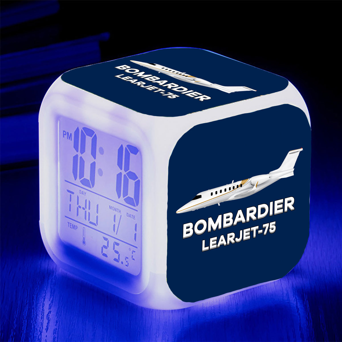 The Bombardier Learjet 75 Designed "7 Colour" Digital Alarm Clock