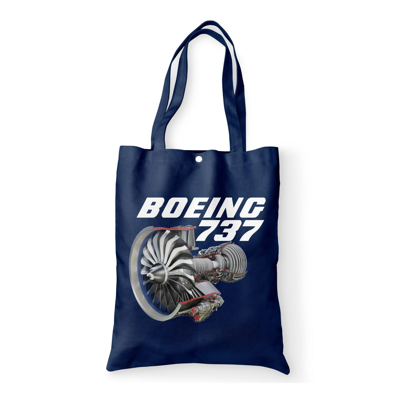Boeing 737+Text & CFM LEAP-1 Engine Designed Tote Bags