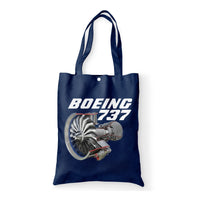 Thumbnail for Boeing 737+Text & CFM LEAP-1 Engine Designed Tote Bags