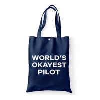 Thumbnail for World's Okayest Pilot Designed Tote Bags
