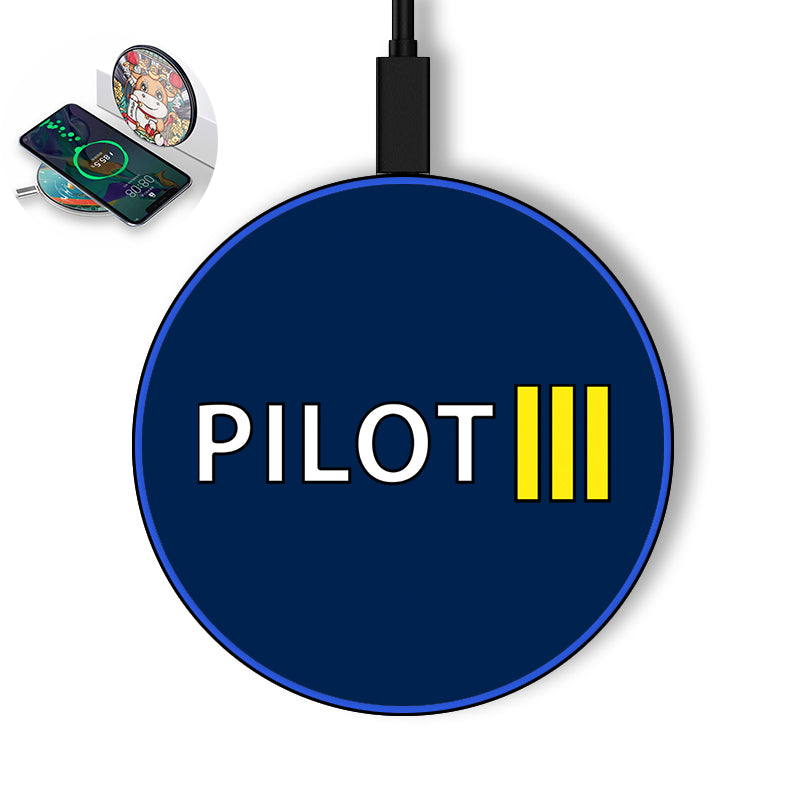 Pilot & Stripes (3 Lines) Designed Wireless Chargers