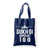 Thumbnail for Sukhoi Superjet 100 & Plane Designed Tote Bags
