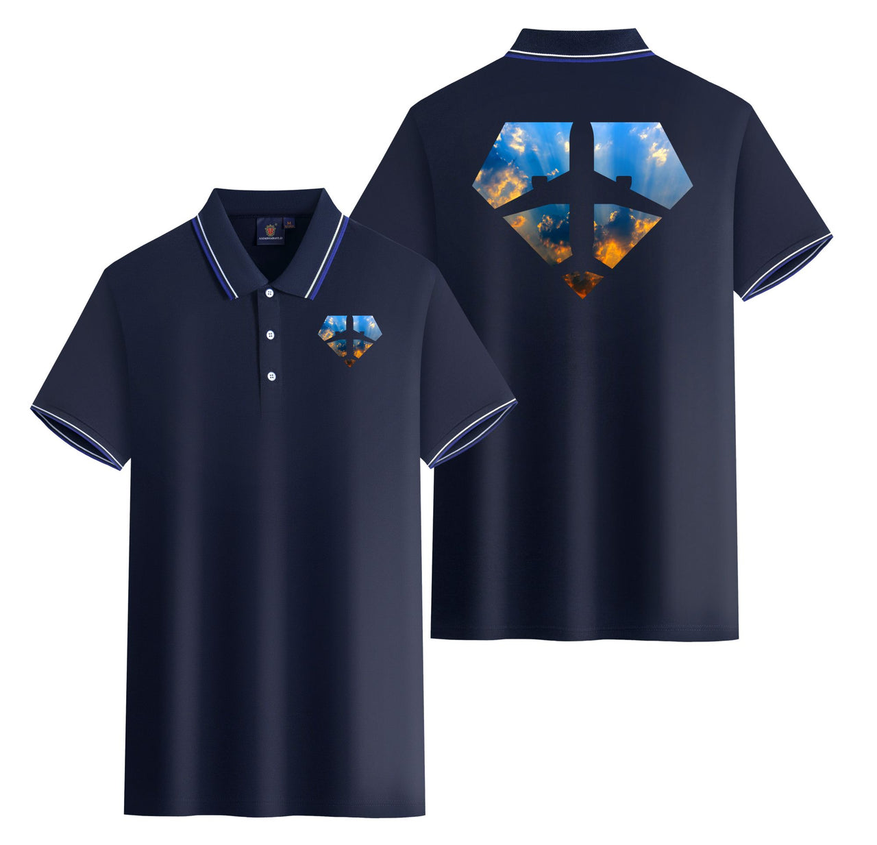 Supermen of The Skies (Sunrise) Designed Stylish Polo T-Shirts (Double-Side)