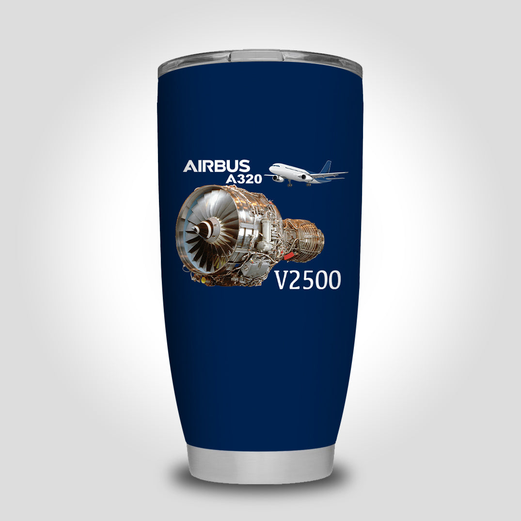 Airbus A320 & V2500 Engine Designed Tumbler Travel Mugs