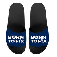 Thumbnail for Born To Fix Airplanes Designed Sport Slippers