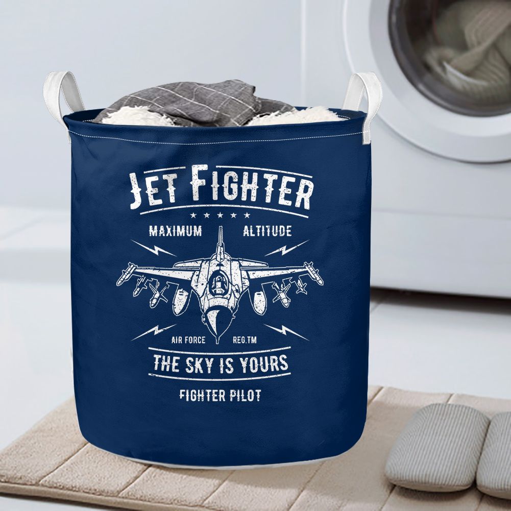 Jet Fighter - The Sky is Yours Designed Laundry Baskets