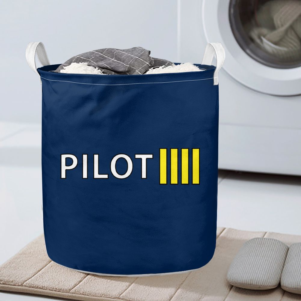 Pilot & Stripes (4 Lines) Designed Laundry Baskets