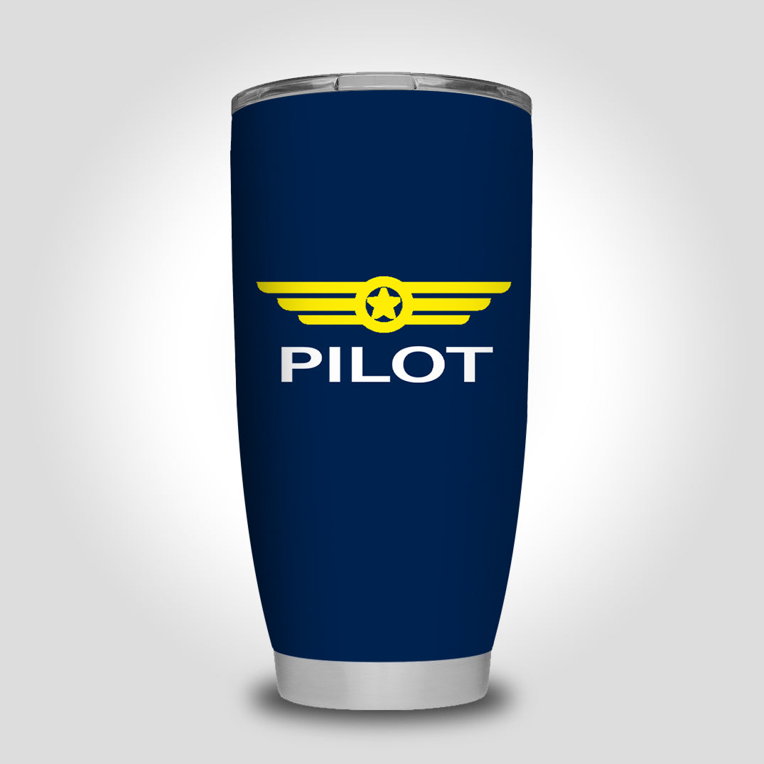 Pilot & Badge Designed Tumbler Travel Mugs