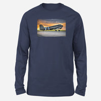Thumbnail for Old Airplane Parked During Sunset Designed Long-Sleeve T-Shirts