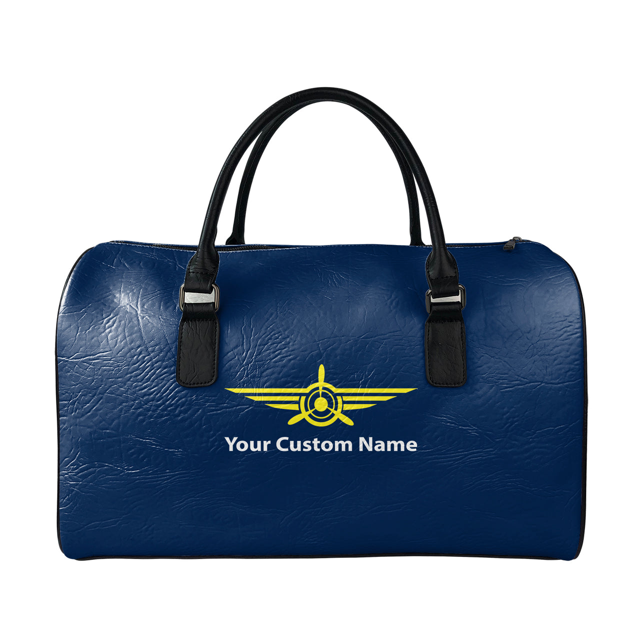 Custom Name (Badge 3) Designed Leather Travel Bag