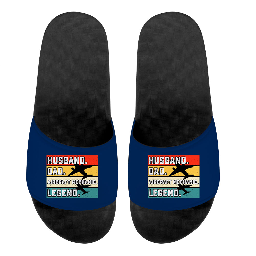 Husband & Dad & Aircraft Mechanic & Legend Designed Sport Slippers