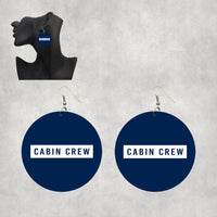 Thumbnail for Cabin Crew Text Designed Wooden Drop Earrings
