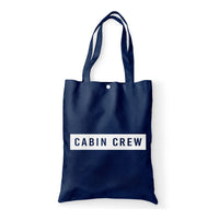 Thumbnail for Cabin Crew Text Designed Tote Bags