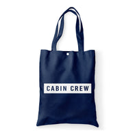 Thumbnail for Cabin Crew Text Designed Tote Bags