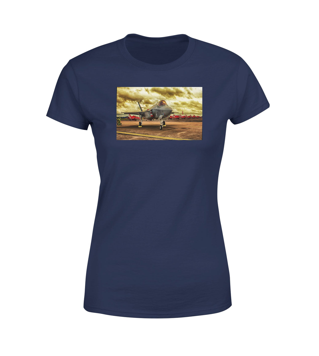 Fighter Jet 35 at Airbase Designed Women T-Shirts