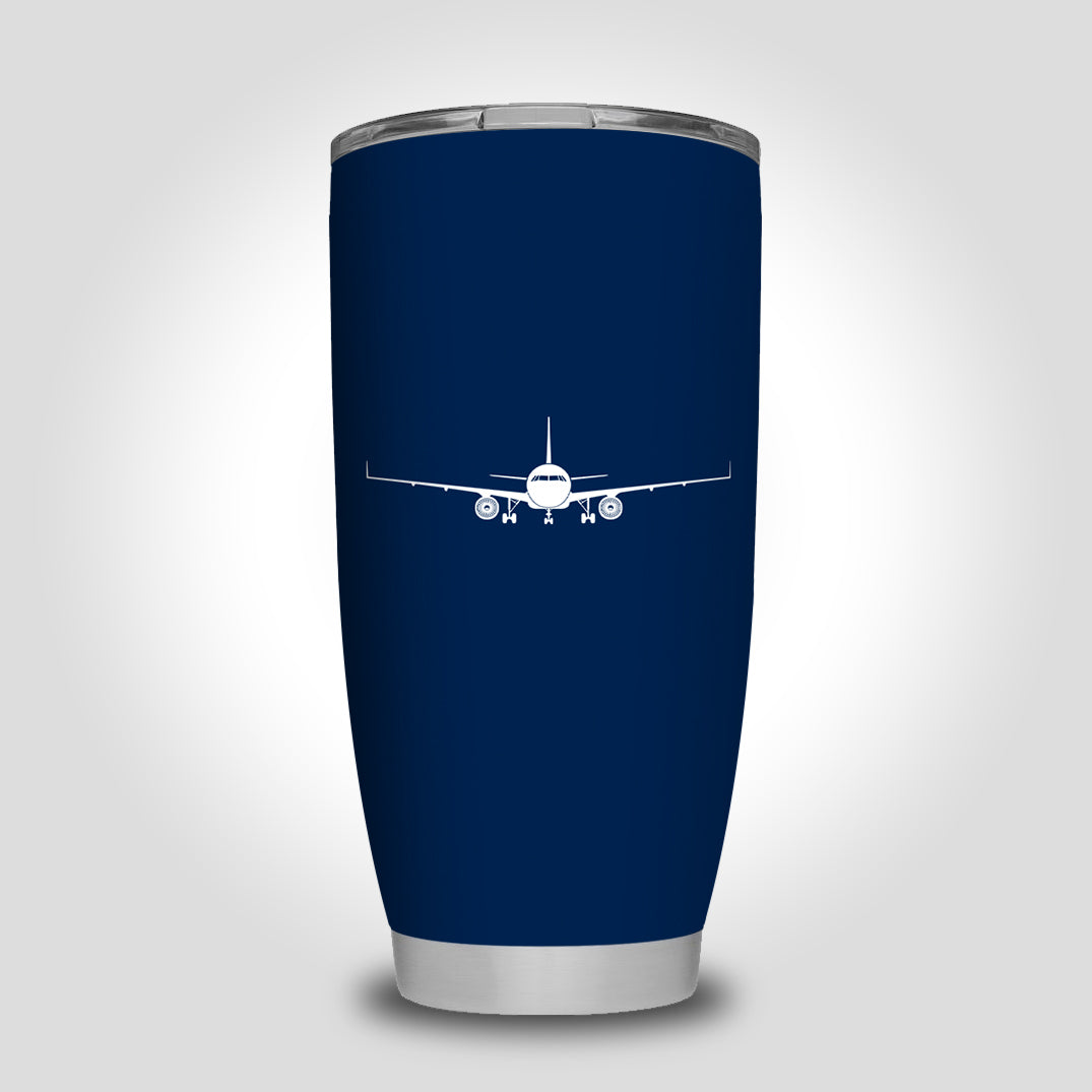 Airbus A320 Silhouette Designed Tumbler Travel Mugs