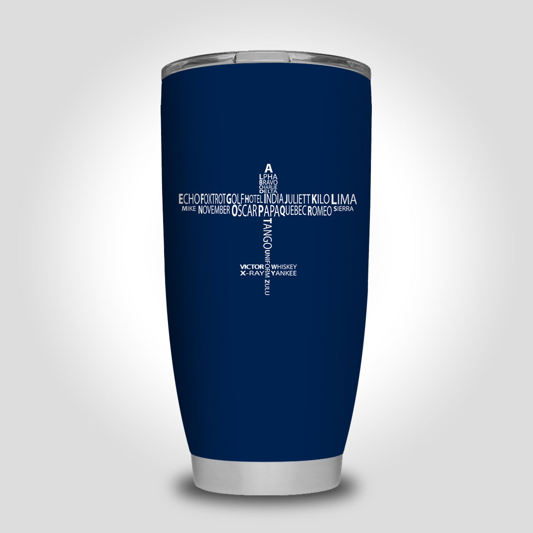 Propeller Shape Aviation Alphabet Designed Tumbler Travel Mugs