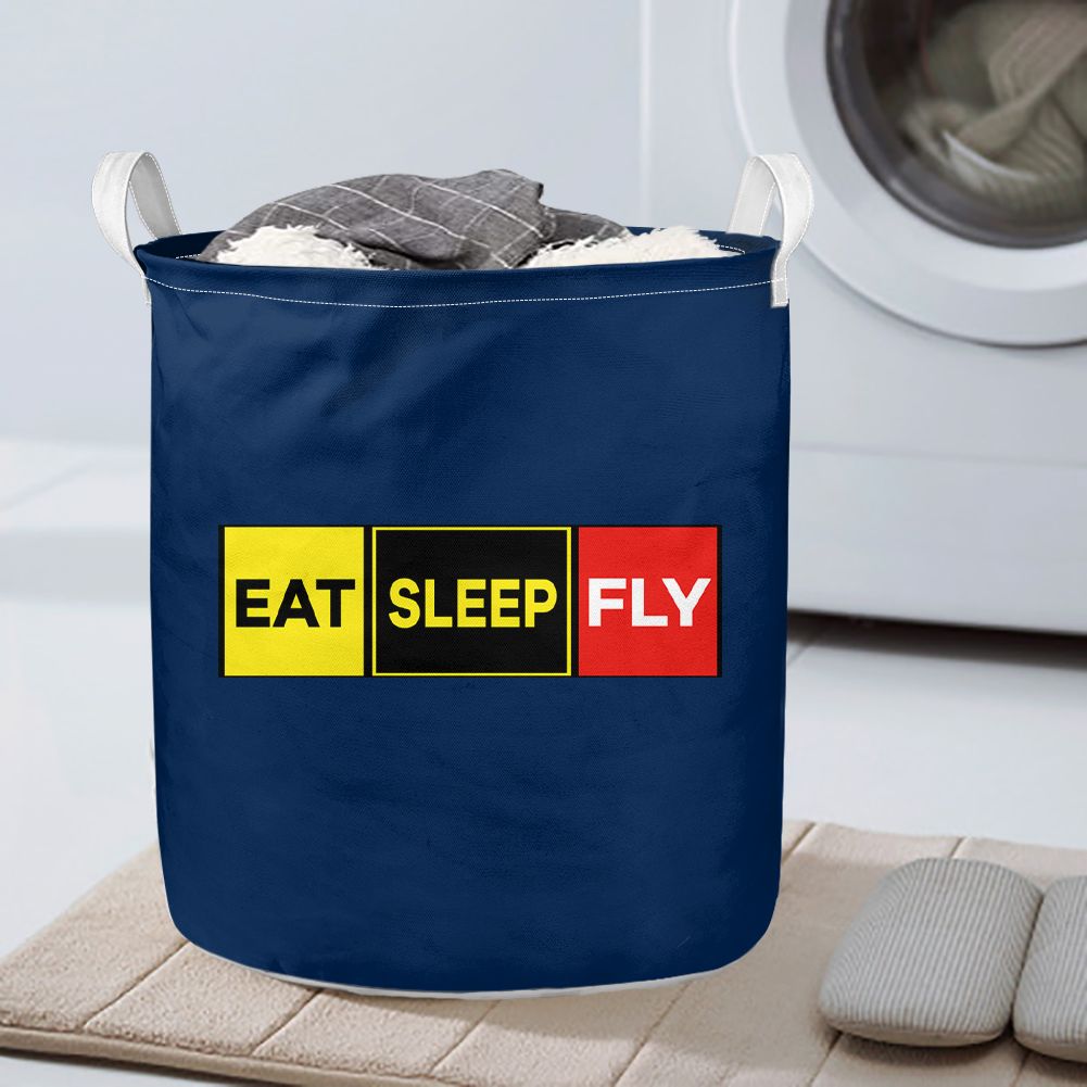 Eat Sleep Fly (Colourful) Designed Laundry Baskets
