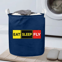 Thumbnail for Eat Sleep Fly (Colourful) Designed Laundry Baskets