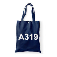 Thumbnail for A319 Flat Text Designed Tote Bags