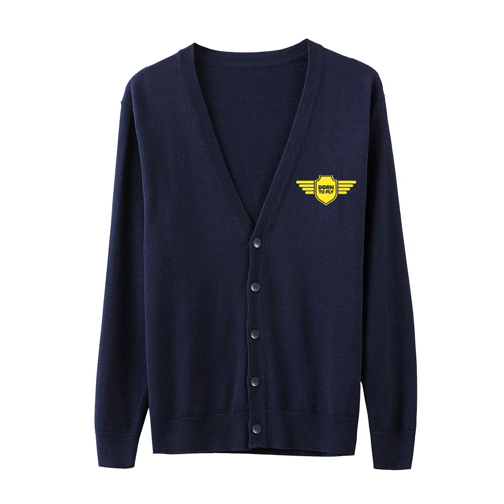 Born To Fly & Badge Designed Cardigan Sweaters