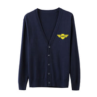 Thumbnail for Born To Fly & Badge Designed Cardigan Sweaters