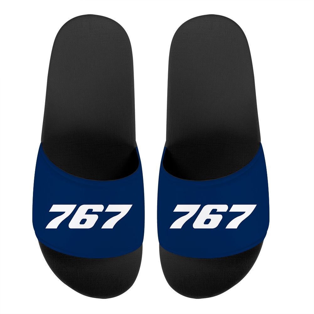 767 Flat Textt Designed Sport Slippers