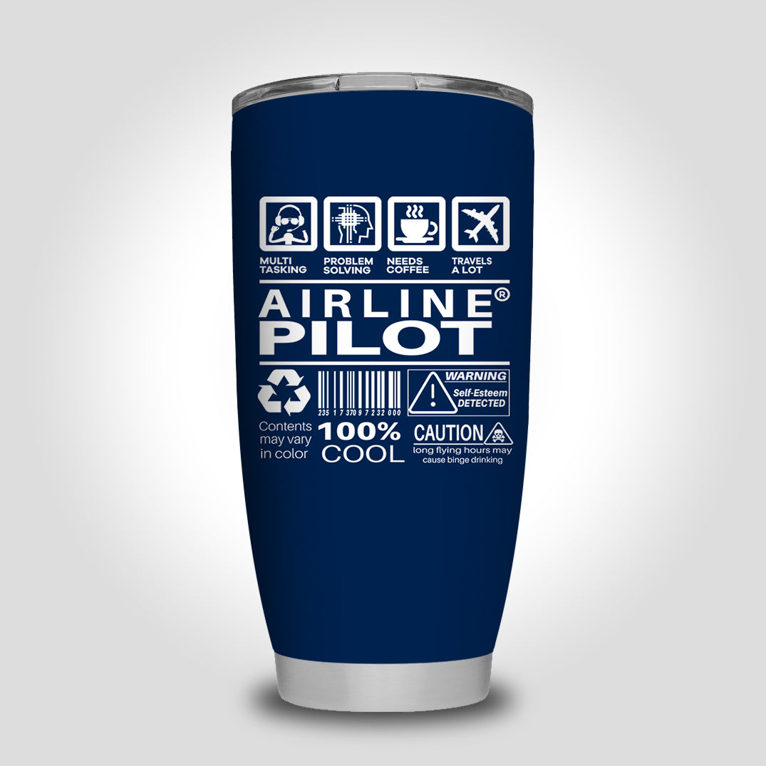 Airline Pilot Label Designed Tumbler Travel Mugs