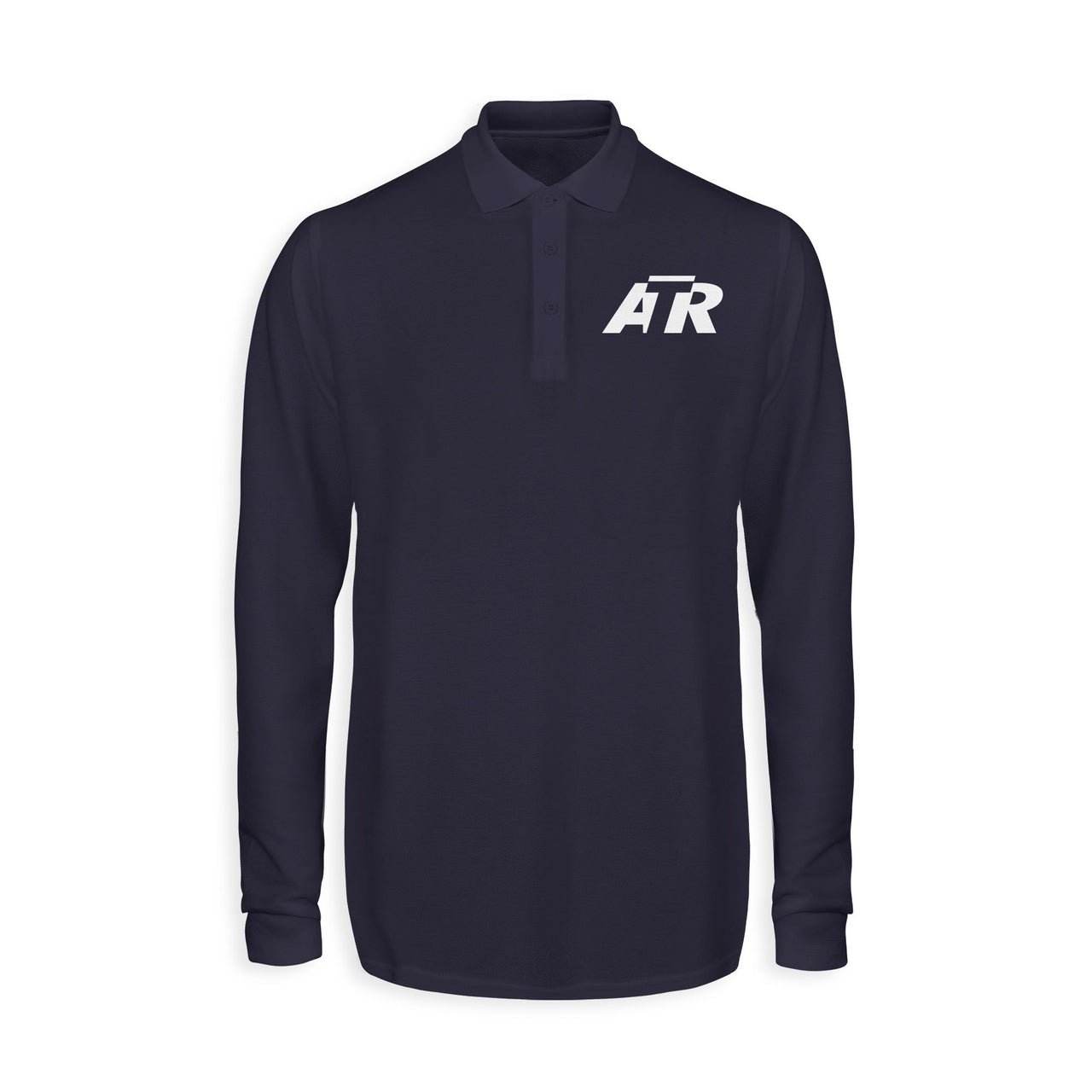 ATR & Text Designed Long Sleeve Polo T-Shirts