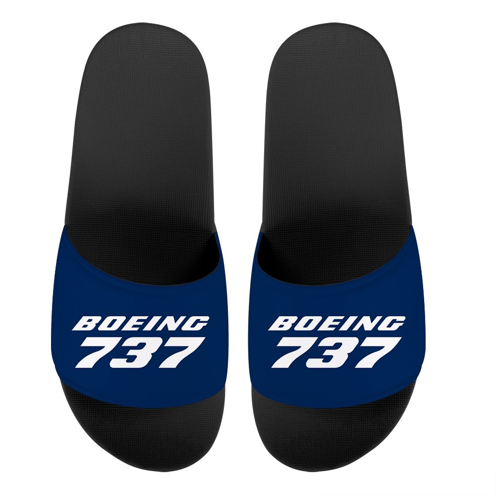 Boeing 737 & Text Designed Sport Slippers