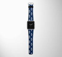 Thumbnail for Super Airbus A320 Designed Leather Apple Watch Straps