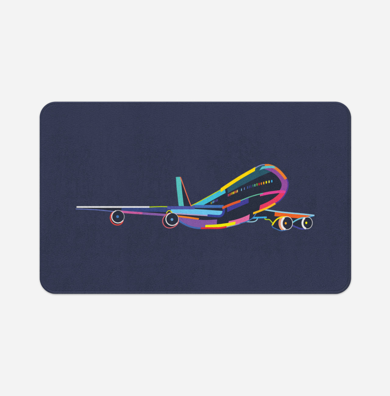Multicolor Airplane Designed Bath Mats